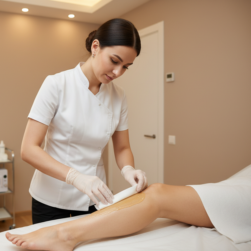 ESTHETICIENEN RASER A LA CIRE 